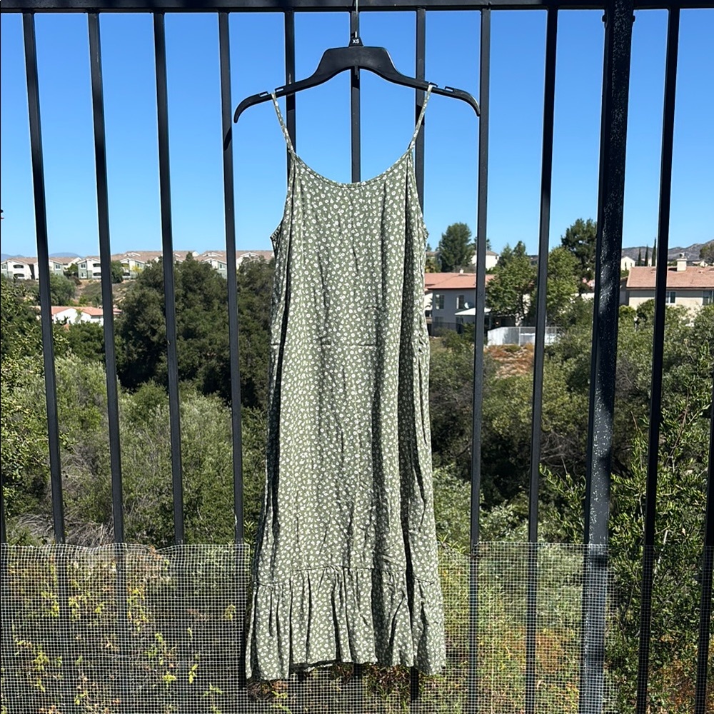 Old Navy Girls Green Spaghetti Strap Sundress